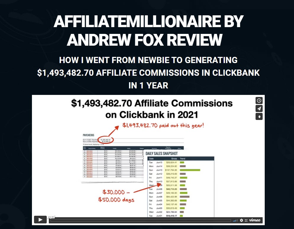 AffiliateMillionaire By Andrew Fox Thumbnail